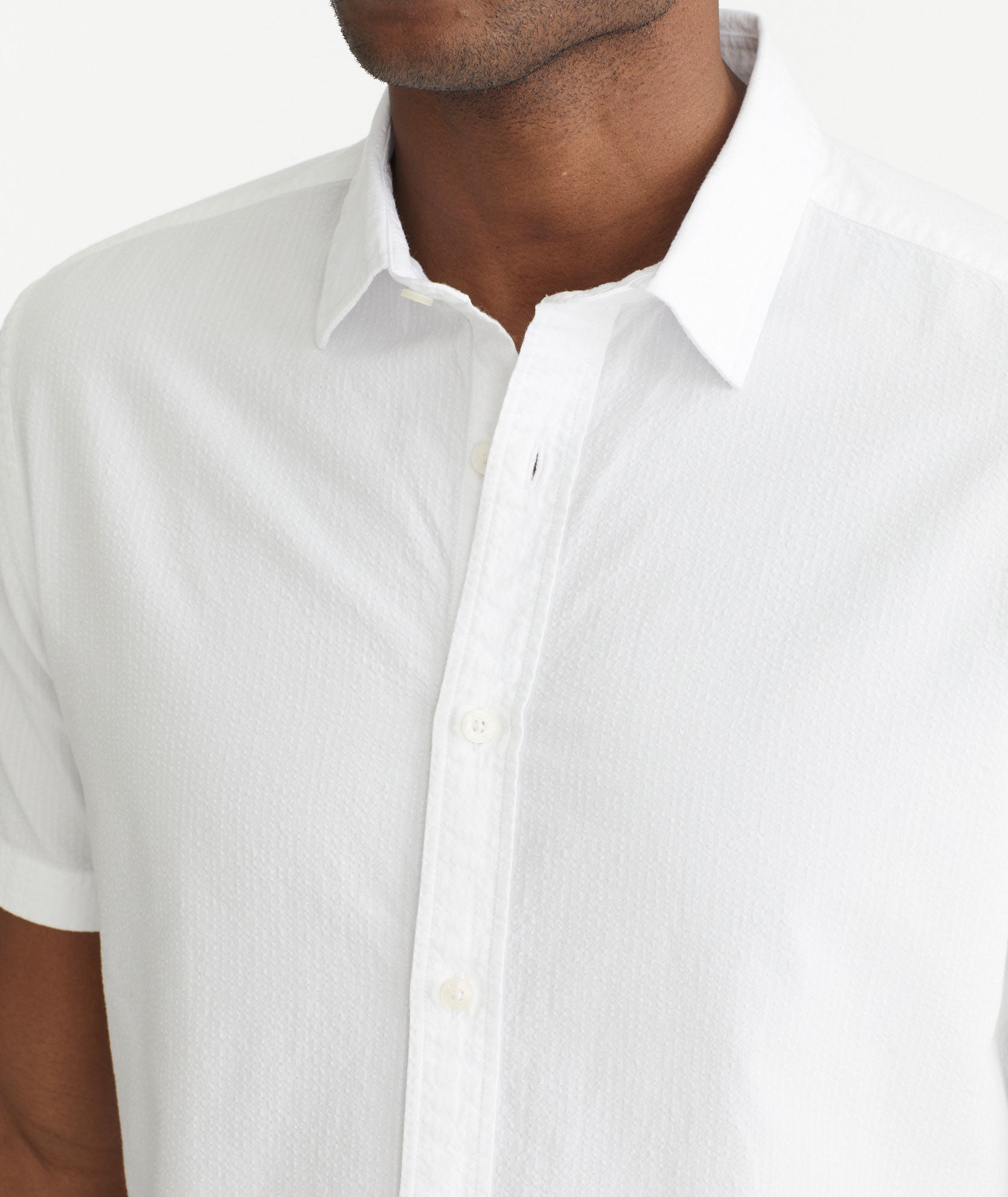 Cotton Seersucker Short-Sleeve Pavao Shirt - FINAL SALE