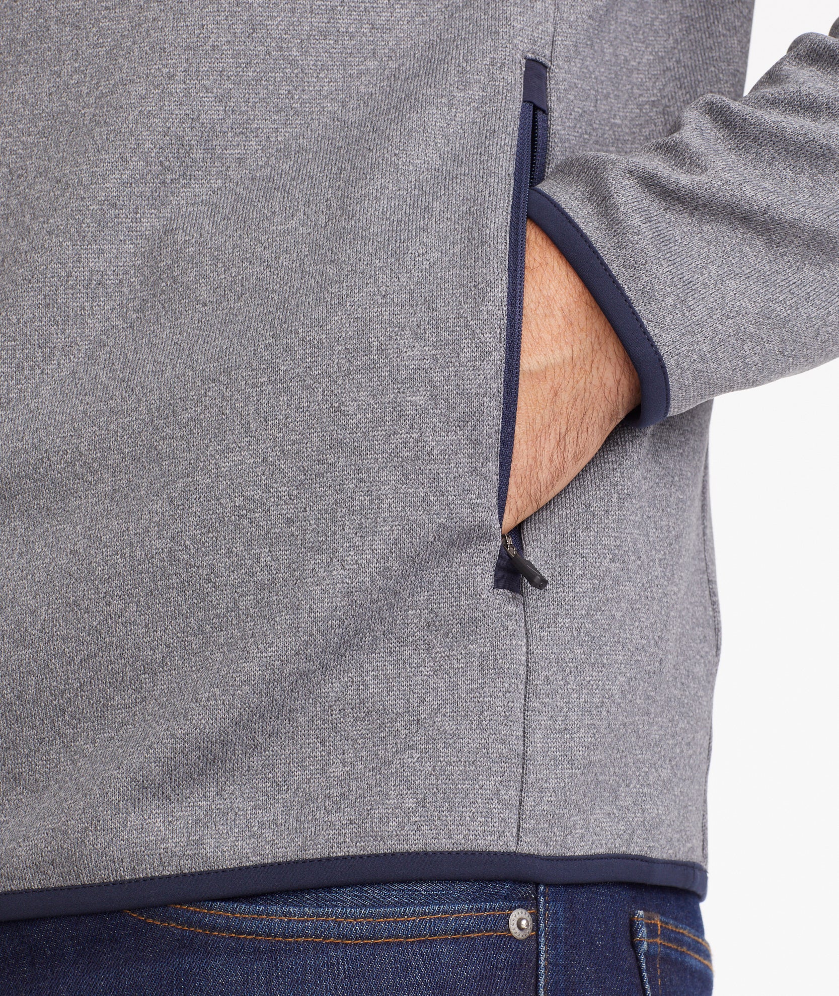 Two-Tone Quarter-Zip Sweatshirt